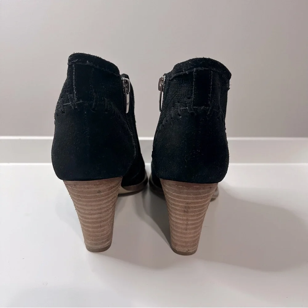 Marc Fisher Cadis Booties Suede Black with Brown Heel Size 7 - Picture 3 of 4